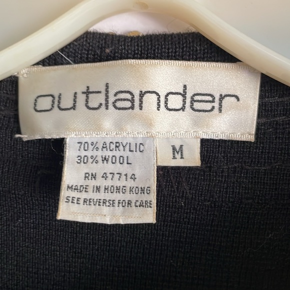 Outlander Cardigan with Gold Trim Sequins and Colorful Jewels, size M - Picture 3 of 9